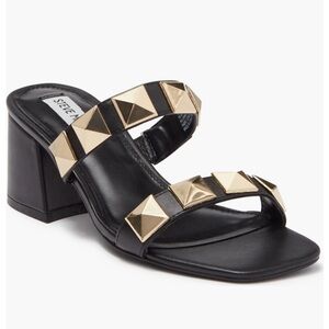 Steve Madden Black Heels with Gold Studs